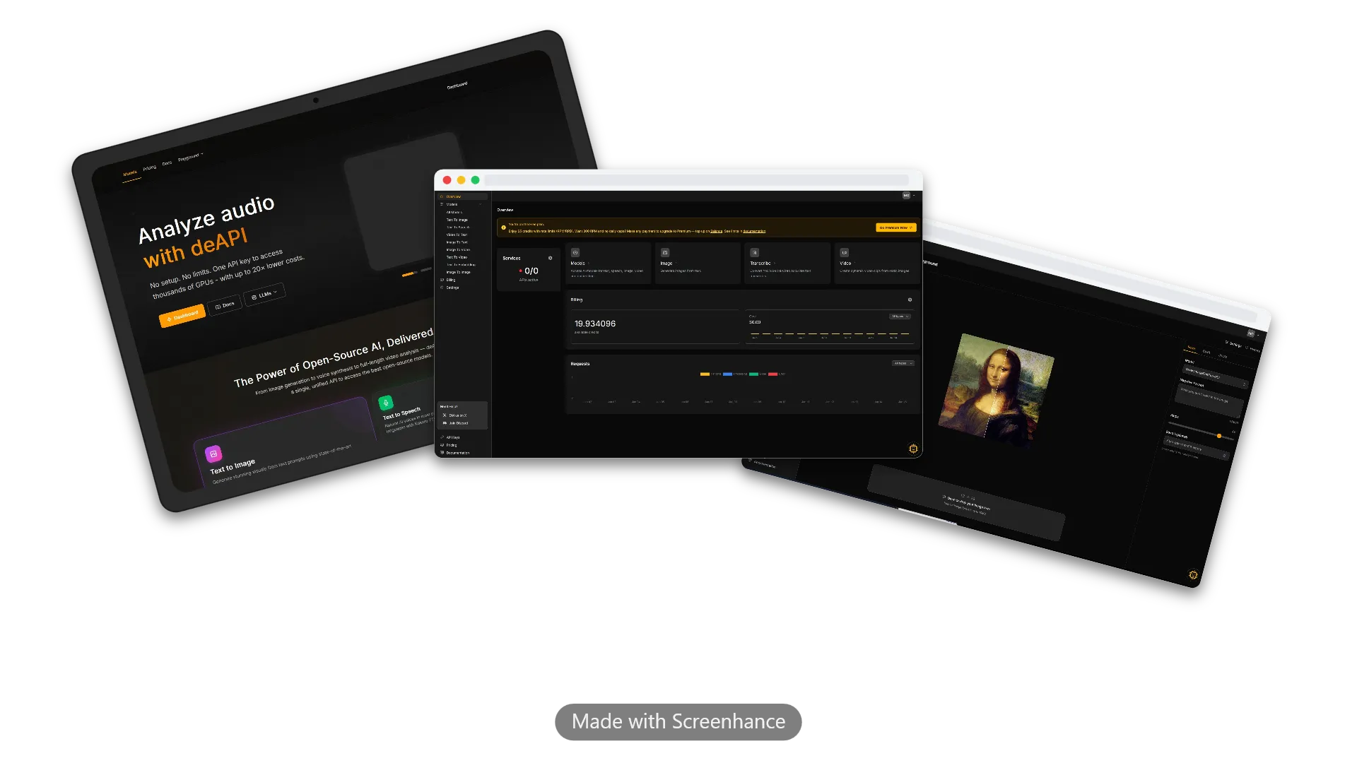 Generative AI API Platform screenshot