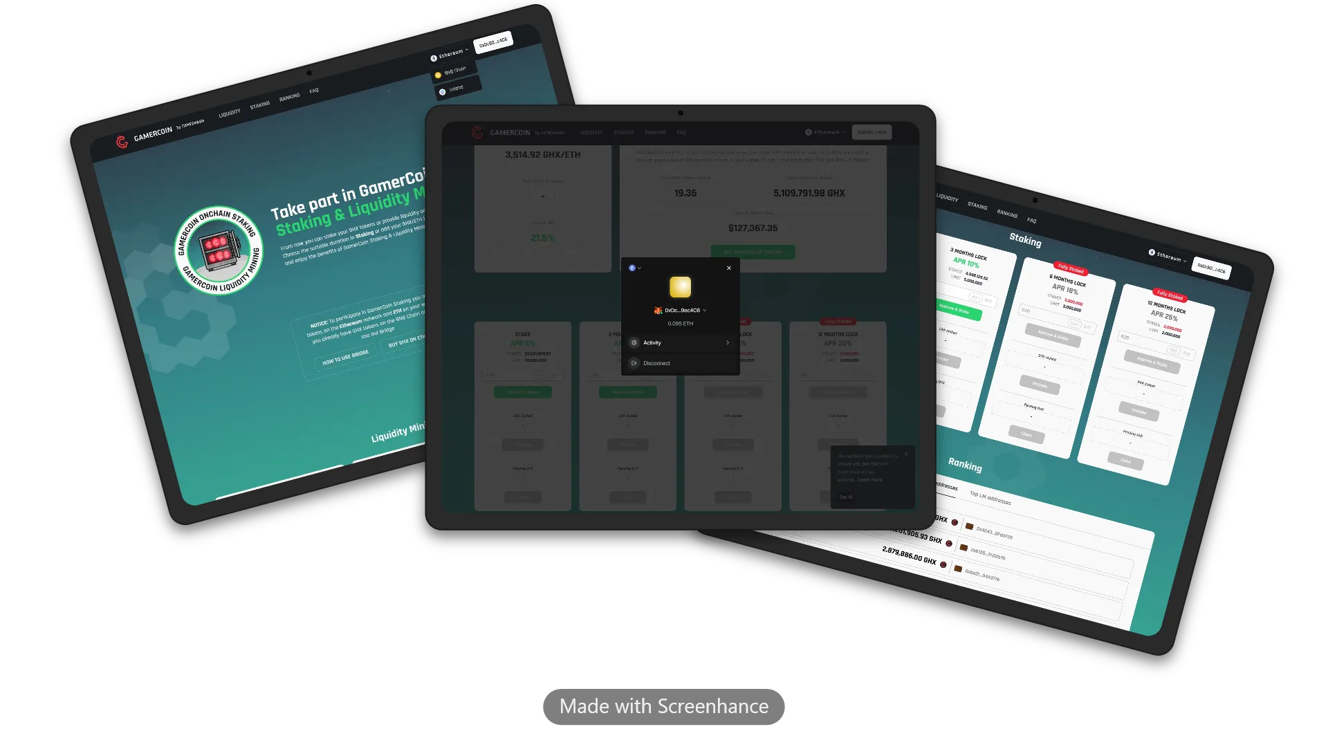 Web3 Staking & Vesting Platform screenshot
