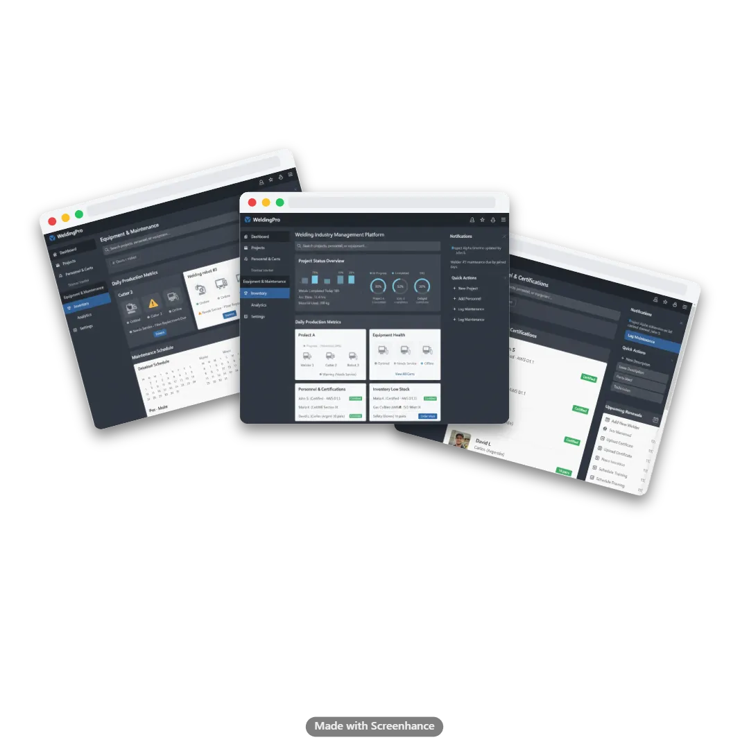 Welding Industry Management Platform screenshot